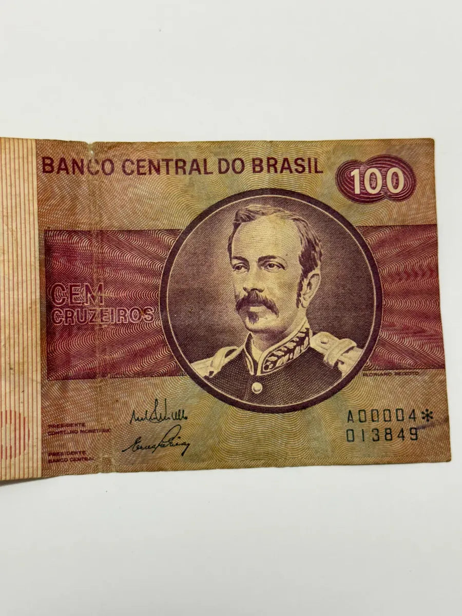 Cédula Antiga 100 Cruzeiros Floriano Peixoto Com Asterisco