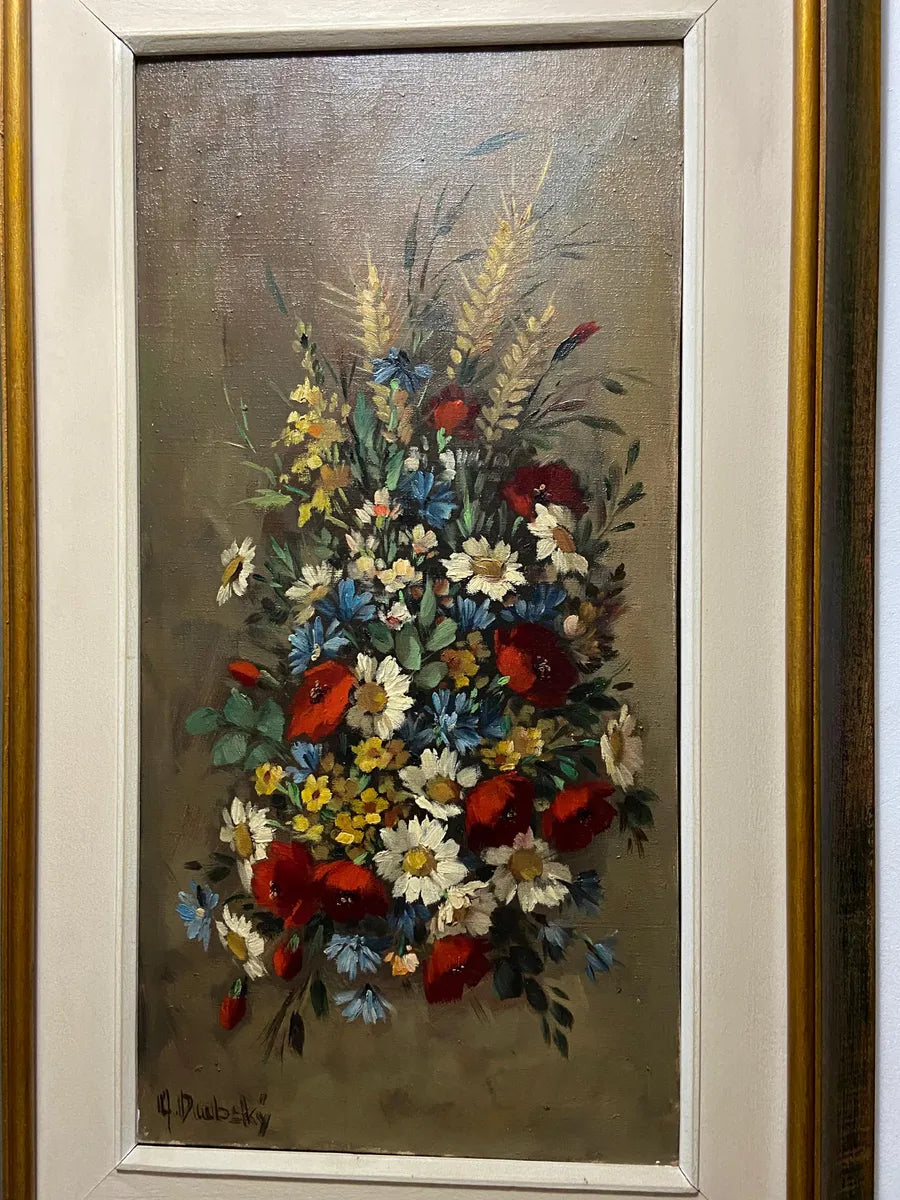 A. Dubsky - Quadro Antigo Óleo S/ Tela Flores