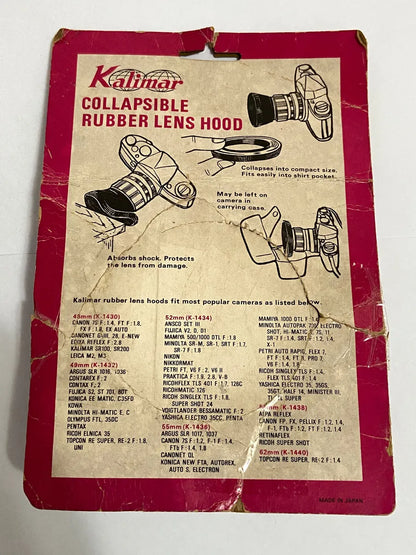 Parasol Kalimar Borracha Retrátil 55mm P/ Lente Antigo