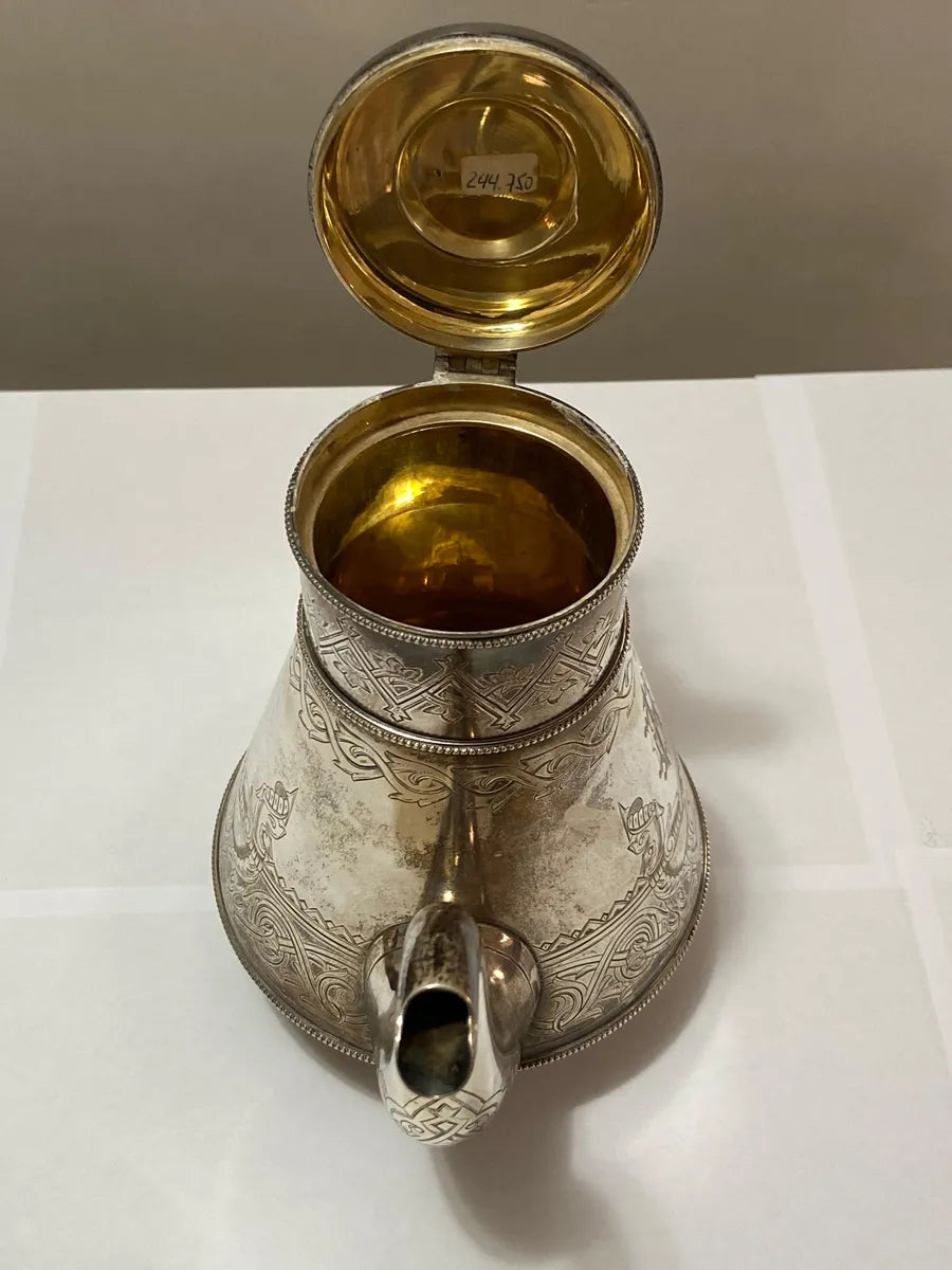 Antigo Bule Russo Imperial Em Prata 84 Zolotniks 1891 742g