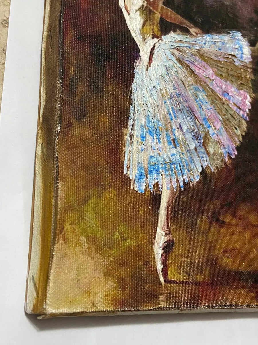 Quadro Bailarina Clássica Russa - Pintura A Óleo Antiga