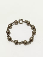 Pulseira Bolinhas Prata Antiga Ajustável