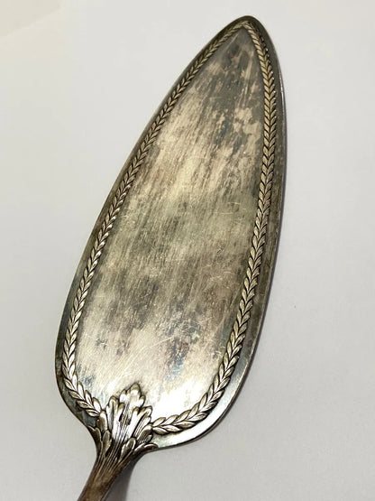 Talher Espátula Antiga Com Marca Cor Prata