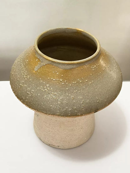 Vaso Antigo De Cerâmica Artesanal Rustico Esmaltado