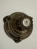 Centro De Mesa Fruteira Antiga Em Metal Prateado 11x14cm