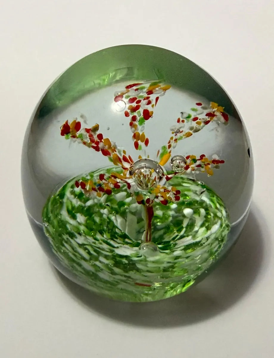 Peso De Papel Murano Árvore Colorida Em Vidro