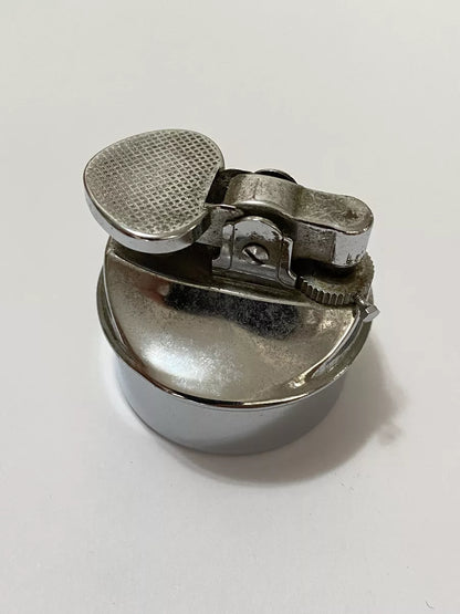 Isqueiro Antigo Redondo Prata