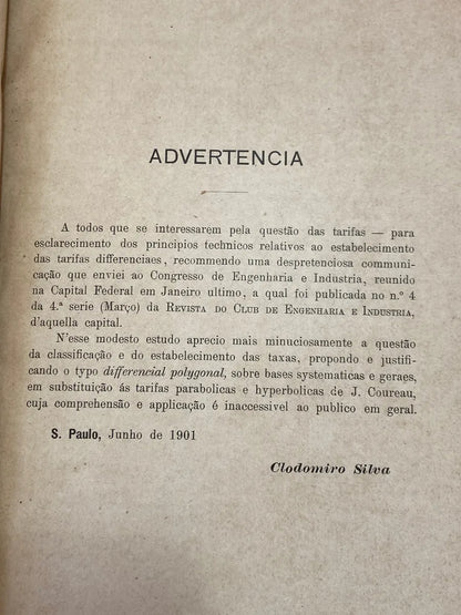 Livro Antigo A Reforma Das Tarifas Ferroviárias Sp 1901 Raro