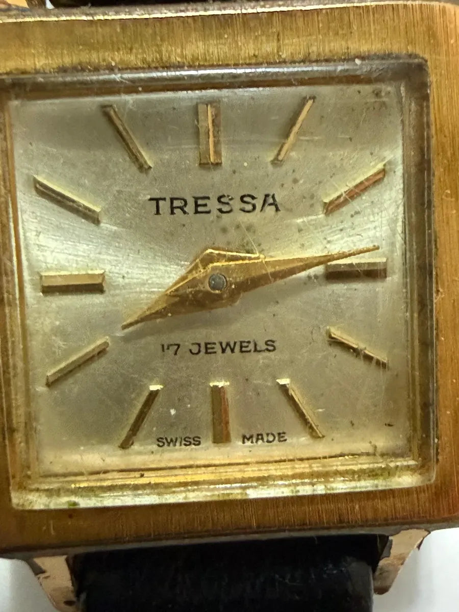Relógio Antigo Suiço Tressa 17 Jewels Swiss Made Quadrado