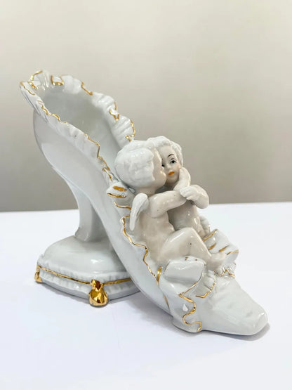 Escultura Porcelana Anjos Sapato - Monti Piero Espanha