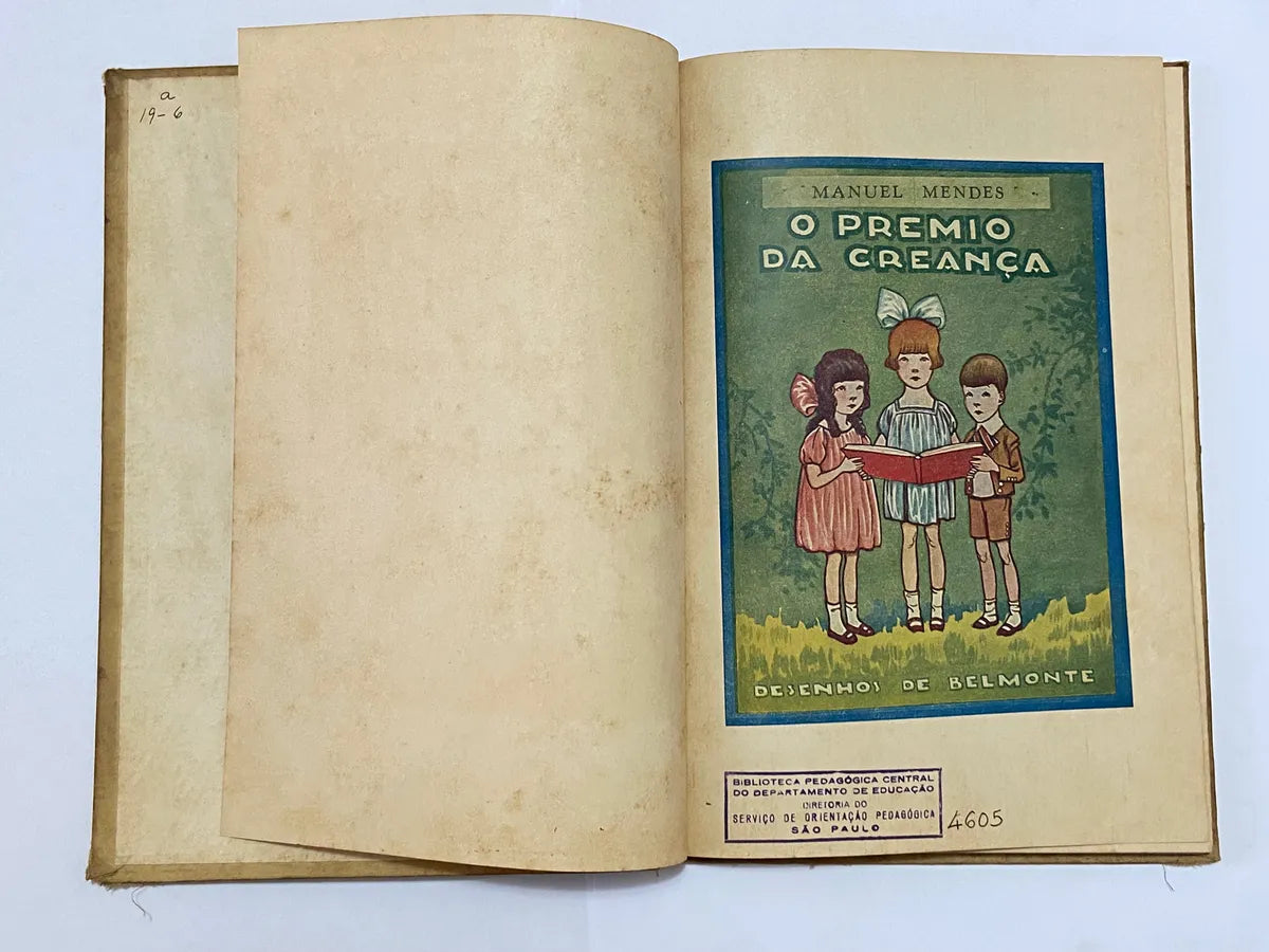 Livro Antigo Raro O Premio Da Creança - Manuel Mendes - Ilustrações De Belmonte