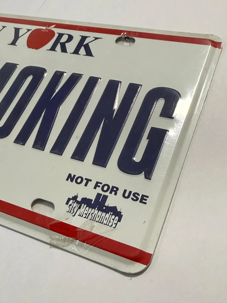 Placa Antiga Decorativa New York No Smoking Metal