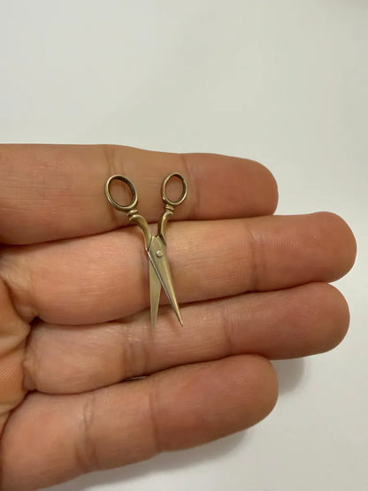 Tesoura Miniatura Antiga Prata 3,5cm