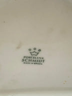 Antigo Saleiro Em Porcelana Schmidt Decorado Com Flores