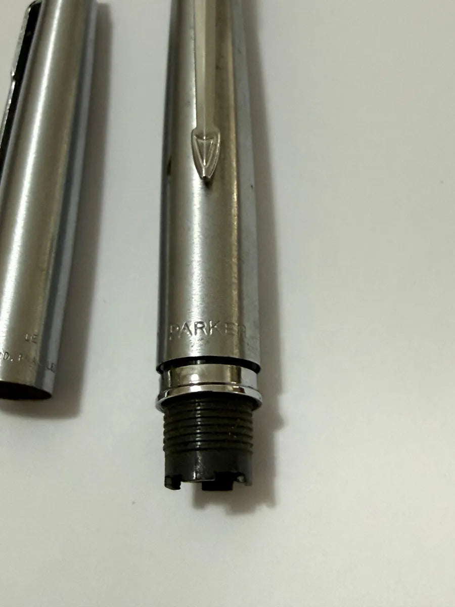 2 Tampas Originais De Caneta Parker Antiga Aço Prateado