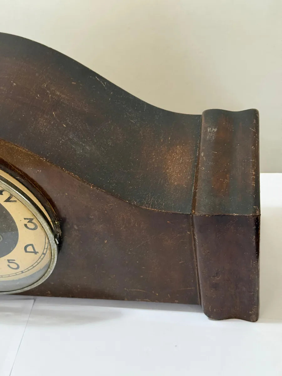 Relógio Antigo De Mesa Carrilhão Schattan Em Madeira Marrom