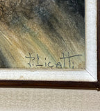 P. Licatti - Quadro Antigo Óleo S/ Placa - Retrato Homem Barbado