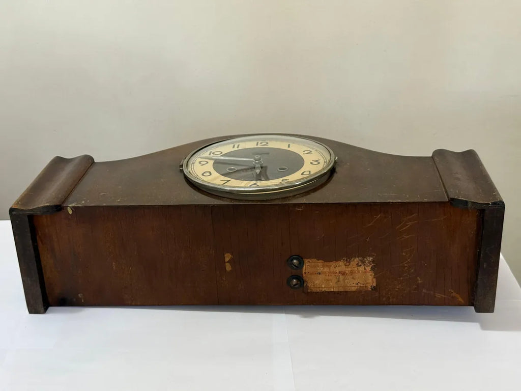 Relógio Antigo De Mesa Carrilhão Schattan Em Madeira Marrom