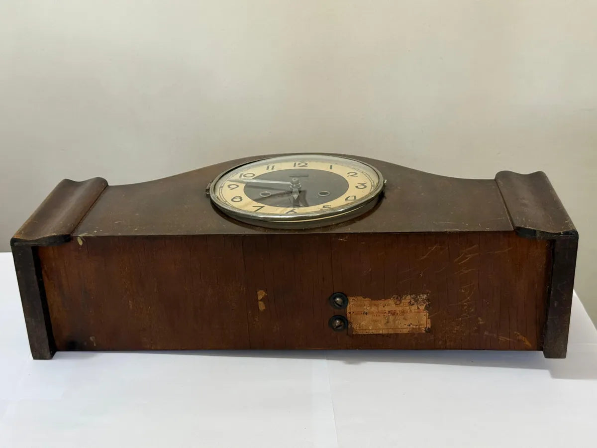 Relógio Antigo De Mesa Carrilhão Schattan Em Madeira Marrom