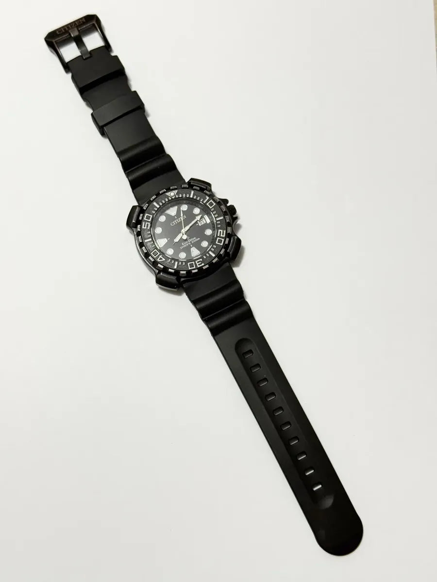Relógio Citizen Eco Drive Divers 200m Preto Funcionando Preto