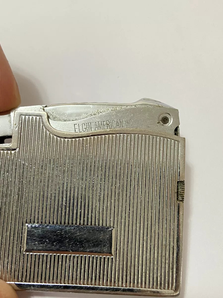 Isqueiro Antigo Americano Elgin Cromado Listras