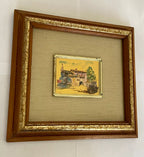 Quadro Cromolitografia Brunaccio Paisagem Em Folha De Ouro