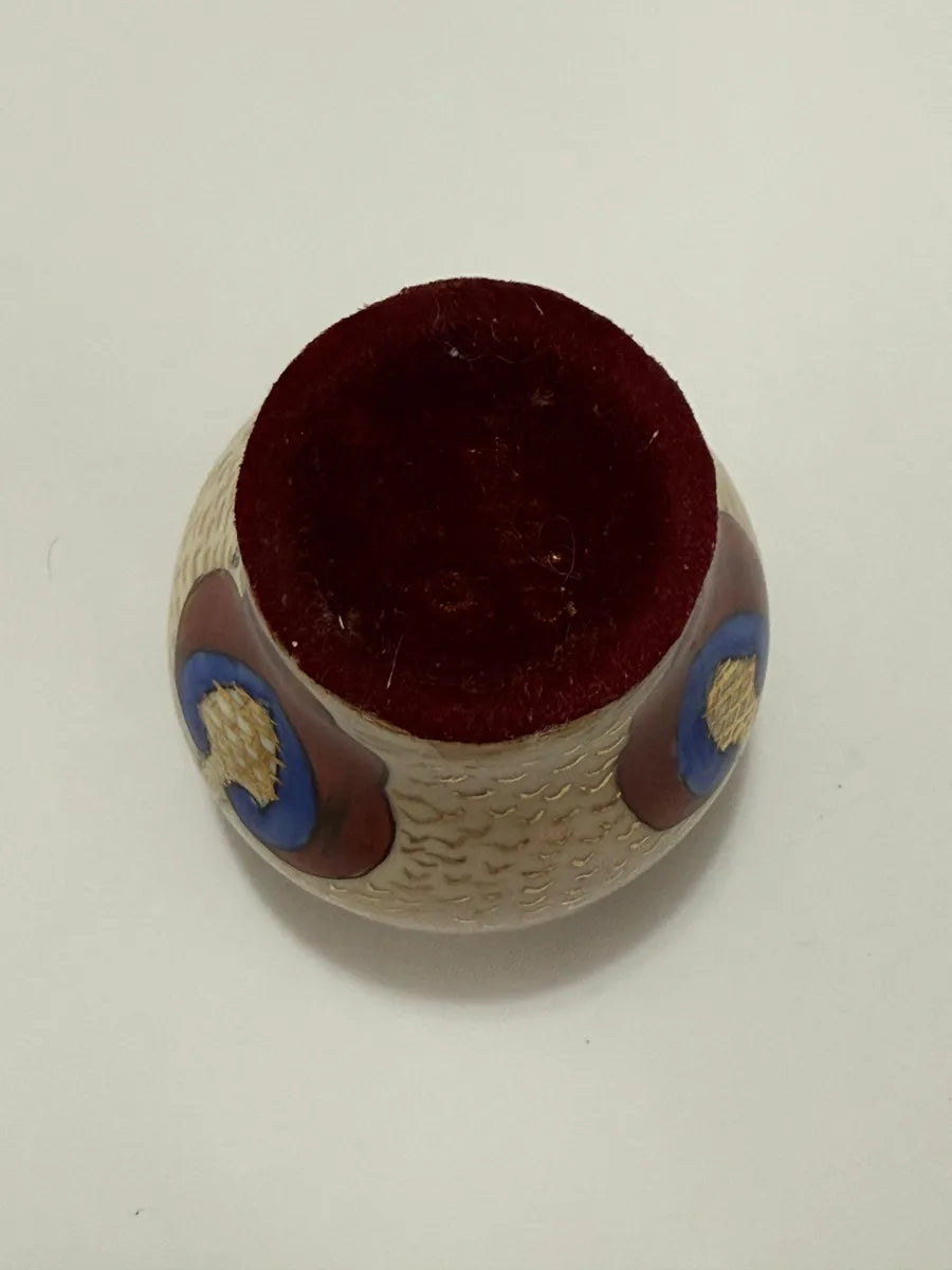 Vaso Mini Porcelana Antigo Pintado À Mão Assinado