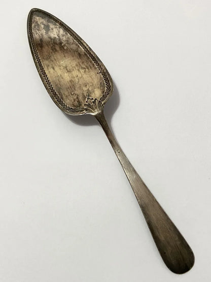 Talher Espátula Antiga Com Marca Cor Prata