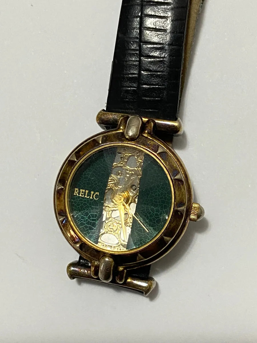 Relógio Antigo Relic Japan Zr-73511 Dourado