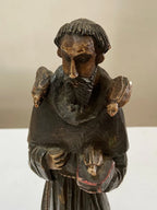 M.Milza - Arte Sacra - Antiga Escultura São Francisco Em Madeira