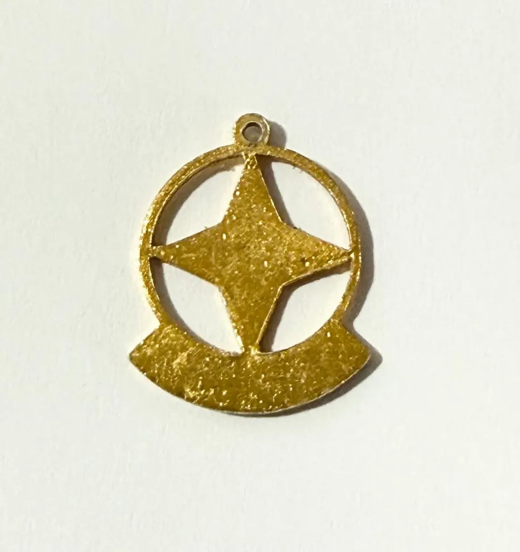 Pingente Antigo Estrela Brinquedos Estrela Em Metal Dourado