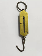 Mini Balança Antiga Pocket Mecânica 12 Kg Gancho Dourada