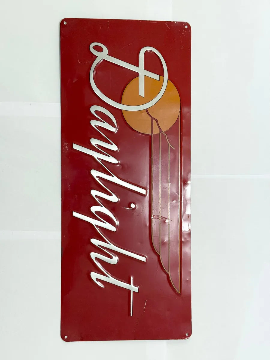 Placa Antiga Daylight Em Metal Decorativa Vermelha