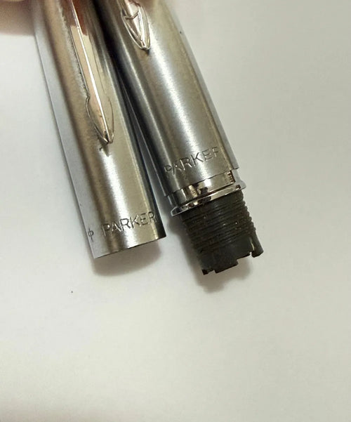 2 Tampas Originais De Caneta Parker Antiga Aço Prateado