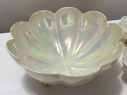 Antigo Conjunto Para Sobremesa Anos 40 Em Porcelana Nacarada