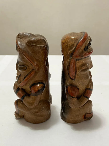 Par De Figuras Em Cerâmica Antiga Estilo Pré-colombiano