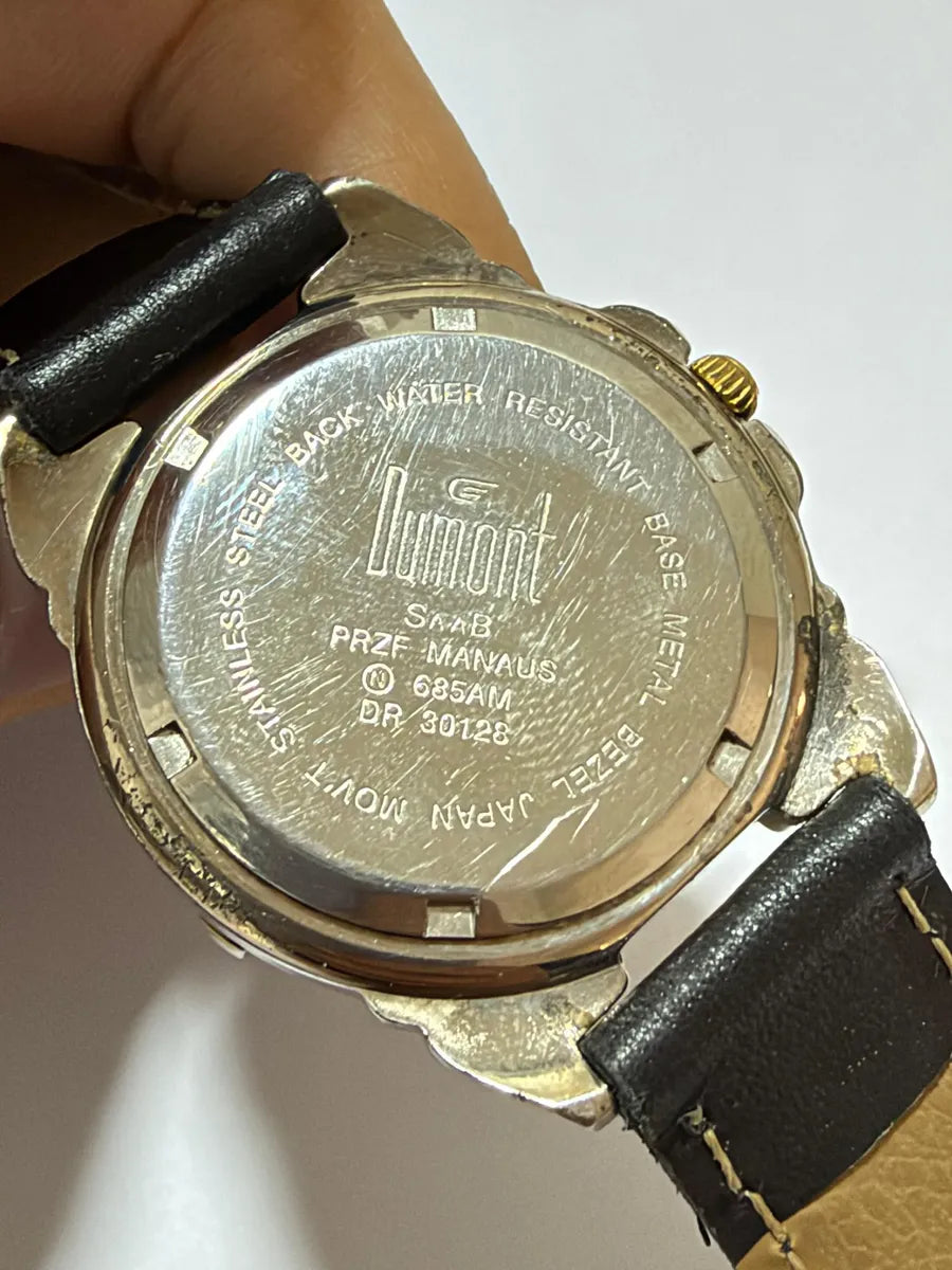 Relógio Dumont Saab Antigo Quartz Fase Da Lua Japan