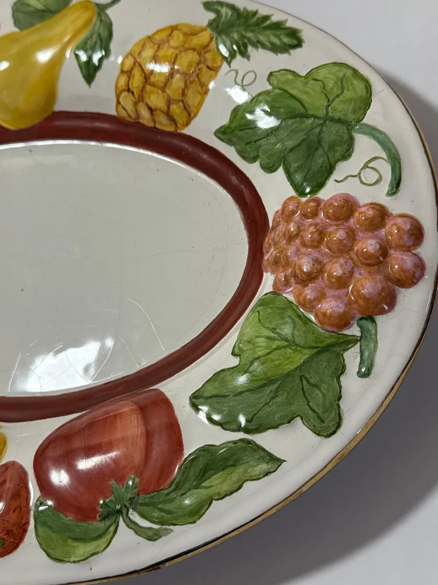 Travessa Cerâmica Pintada À Mão Assinada Jó Saddi - Frutas