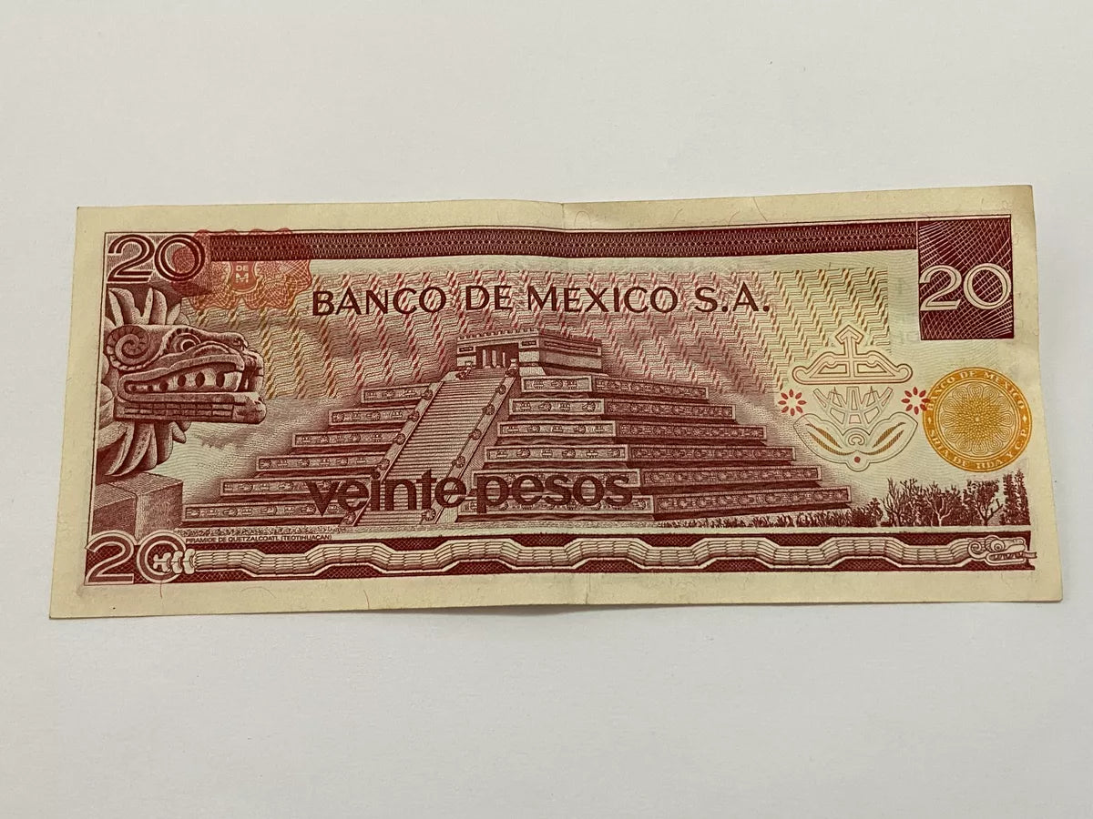 Cédula Antiga 1977 México 20 Pesos