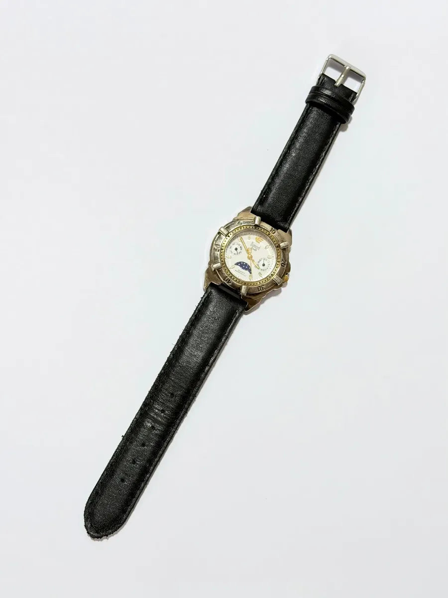 Relógio Dumont Saab Antigo Quartz Fase Da Lua Japan