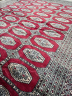 Tapete Bokhara Antigo De Lã Feito À Mão 350x250cm