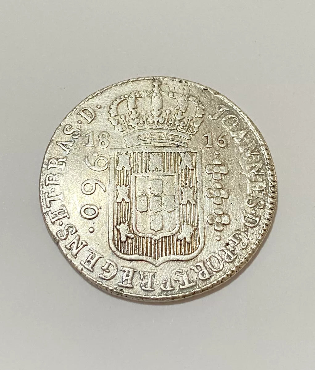 Moeda antiga de Prata de 960 Réis (Patacão) 1816 Rei João VI