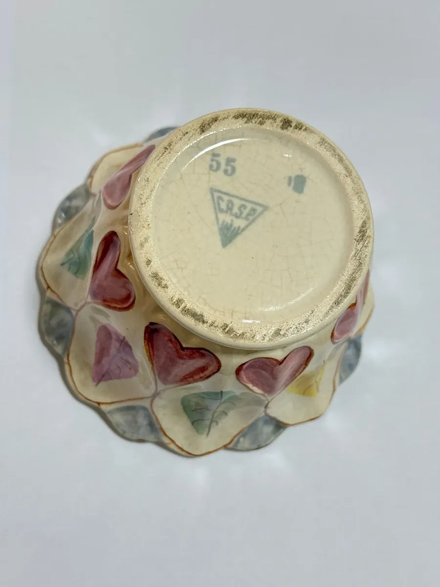 Bomboniere Antiga Ceramica Pintada a Mão C.A.S.P. Craquele