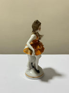 Estatueta Antiga Bailarina Porcelana Vieira De Castro