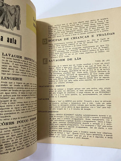 Antigo Manual Bendix Economat Lavadeira Automatica Anos 50