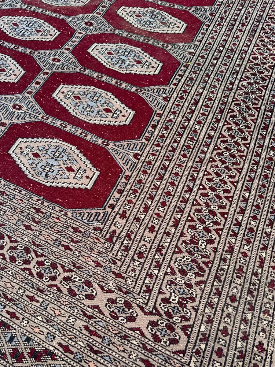 Tapete Bokhara Antigo De Lã Feito À Mão 350x250cm