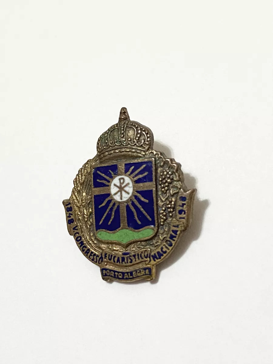 Broche Botton Antigo V Congresso Eucarístico Nacional 1948