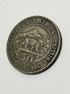 Moeda Antiga De Prata Africa Oriental 1942 H 50 Cents Leão