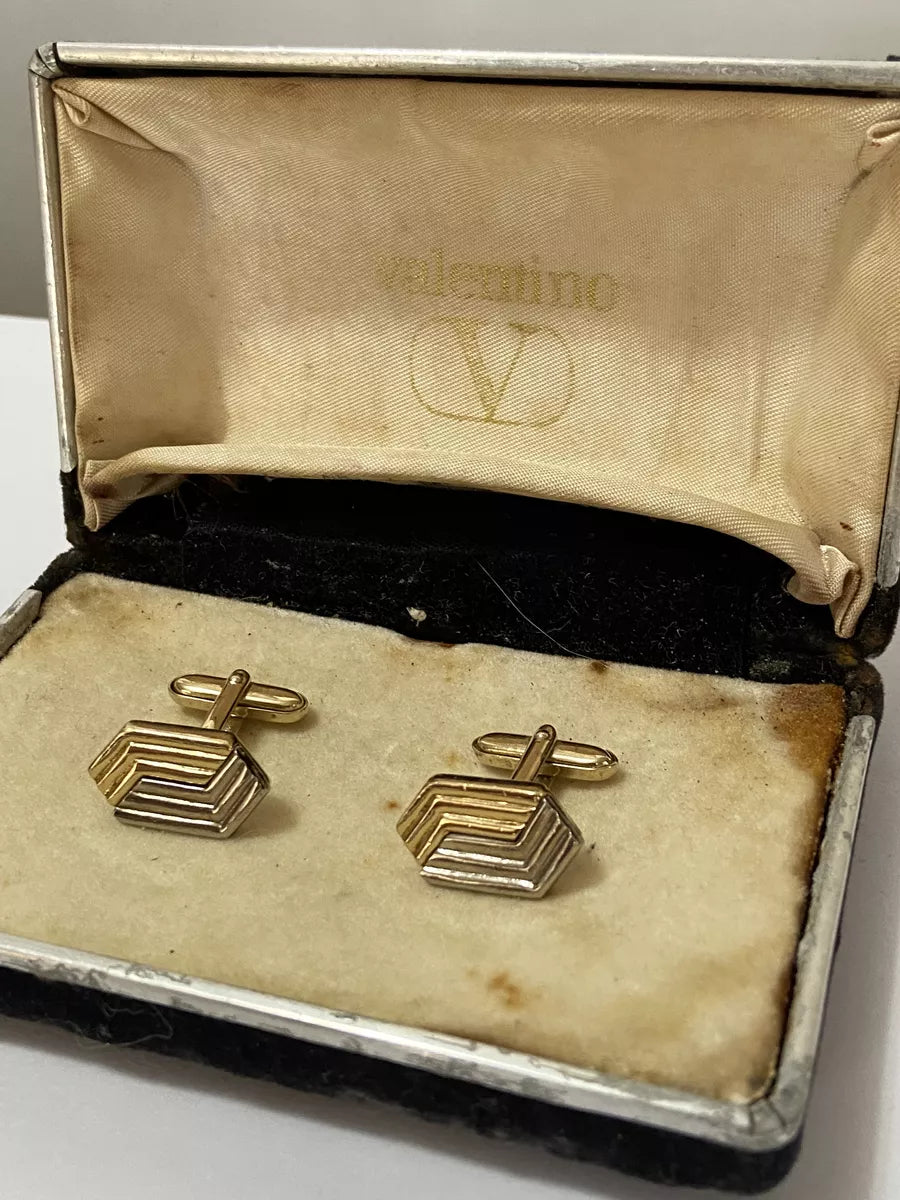 Par De Abotoaduras Valentino Douradas