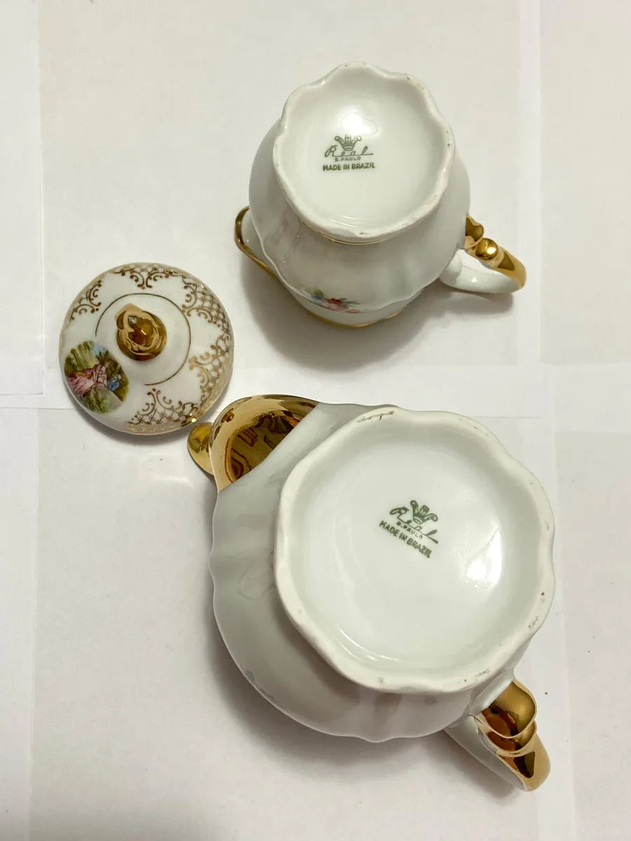 Antigo Bule E Leiteira Real Sp Brasil Dourados